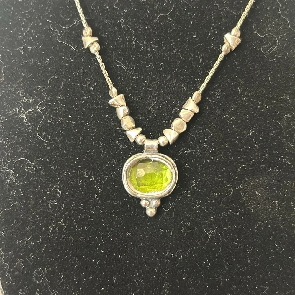 Silpada Sterling Silver Green Glass 